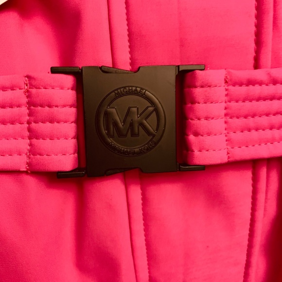 Michael Kors Winter Belted Puffed Coat with Fur Trim Hood - Picture 5 of 9